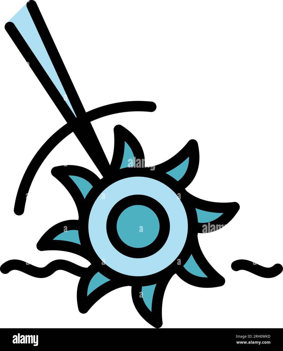 Vecteur de contour d'icône de cultivateur à roues. Machines de jardin. Couleur de l'équipement des machines à plat Illustration de Vecteur