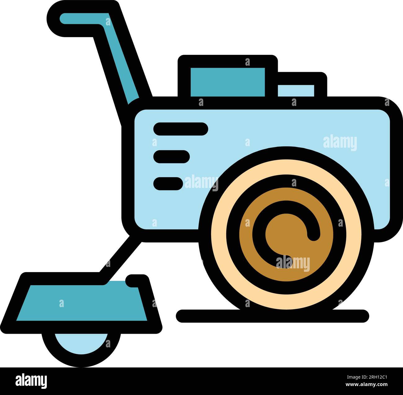 Vecteur de contour d'icône Multicultor. Ferme de machines. Équipement machine couleur plat Illustration de Vecteur