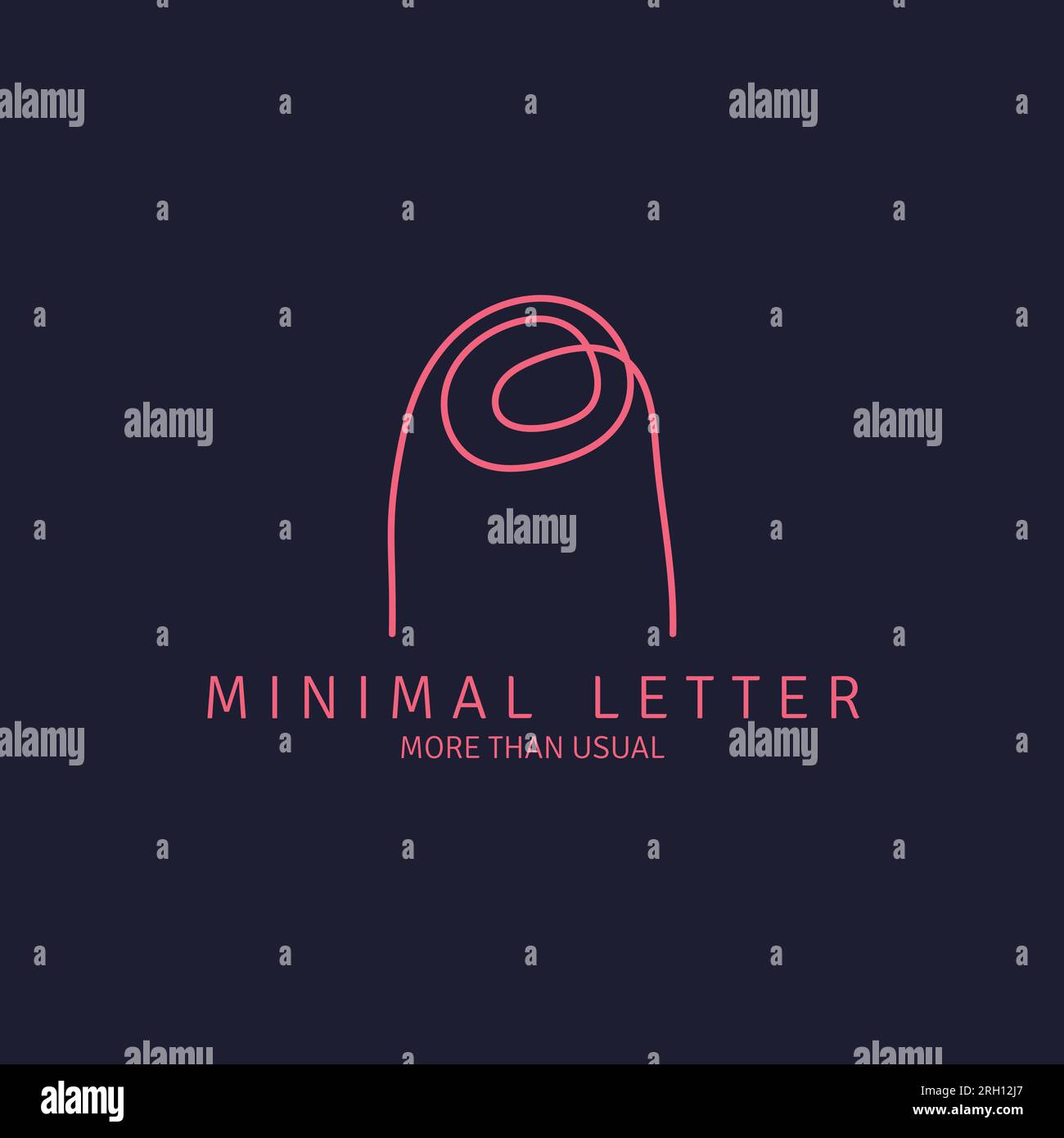 Logo abstrait d'une seule ligne ressemblant à une lettre. Illustration de Vecteur
