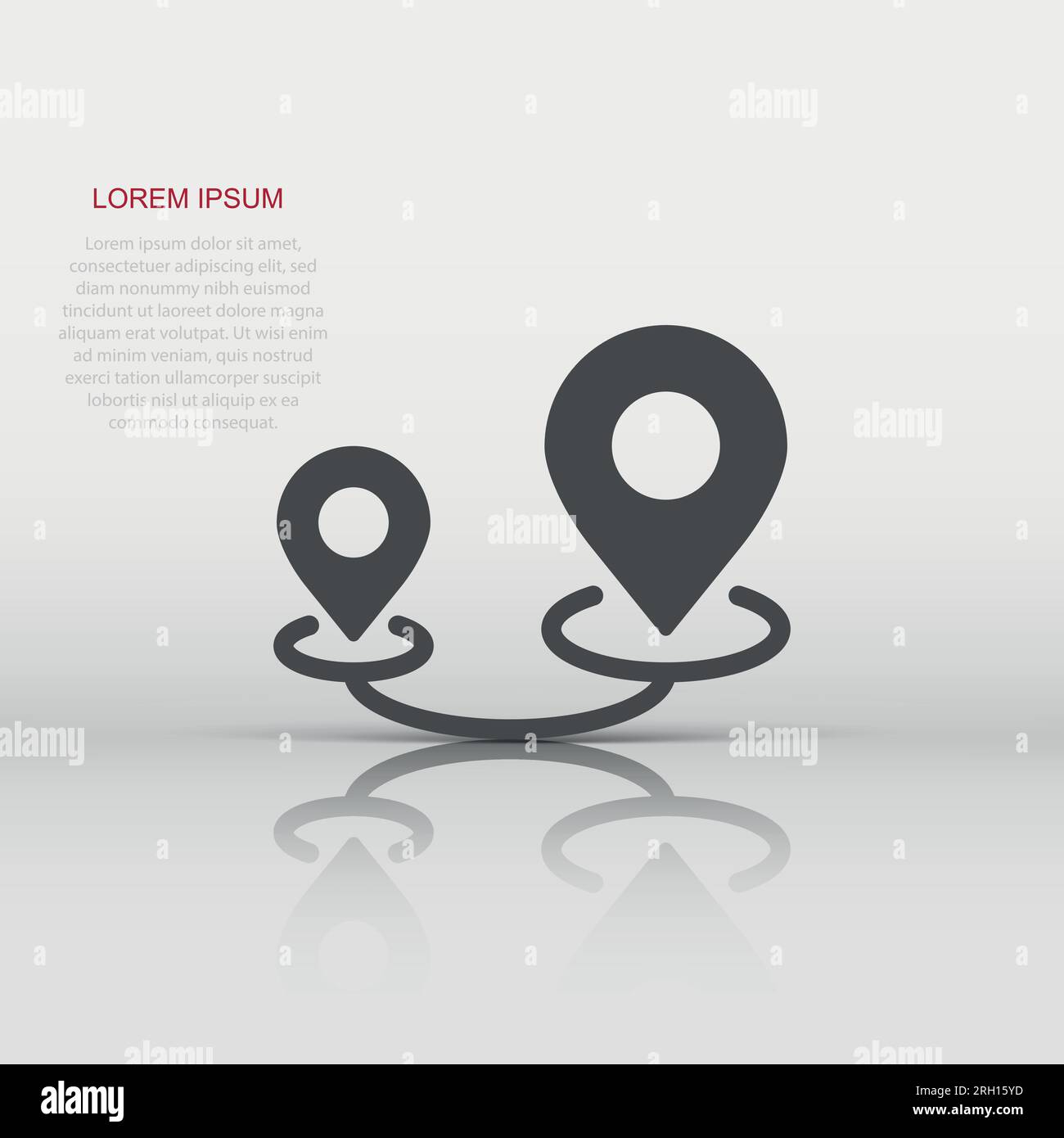 Broche carte icône dans le style de navigation gps télévision. vector illustration on white background isolés. Position localiser concept d'entreprise. Illustration de Vecteur