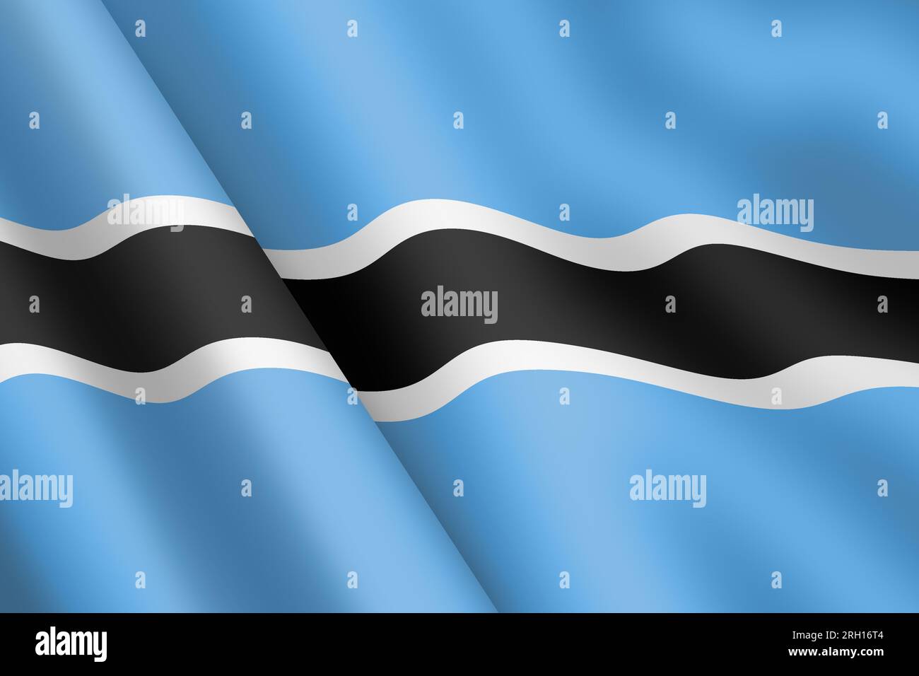Botswana agitant drapeau 3d illustration ondulation du vent Banque D'Images