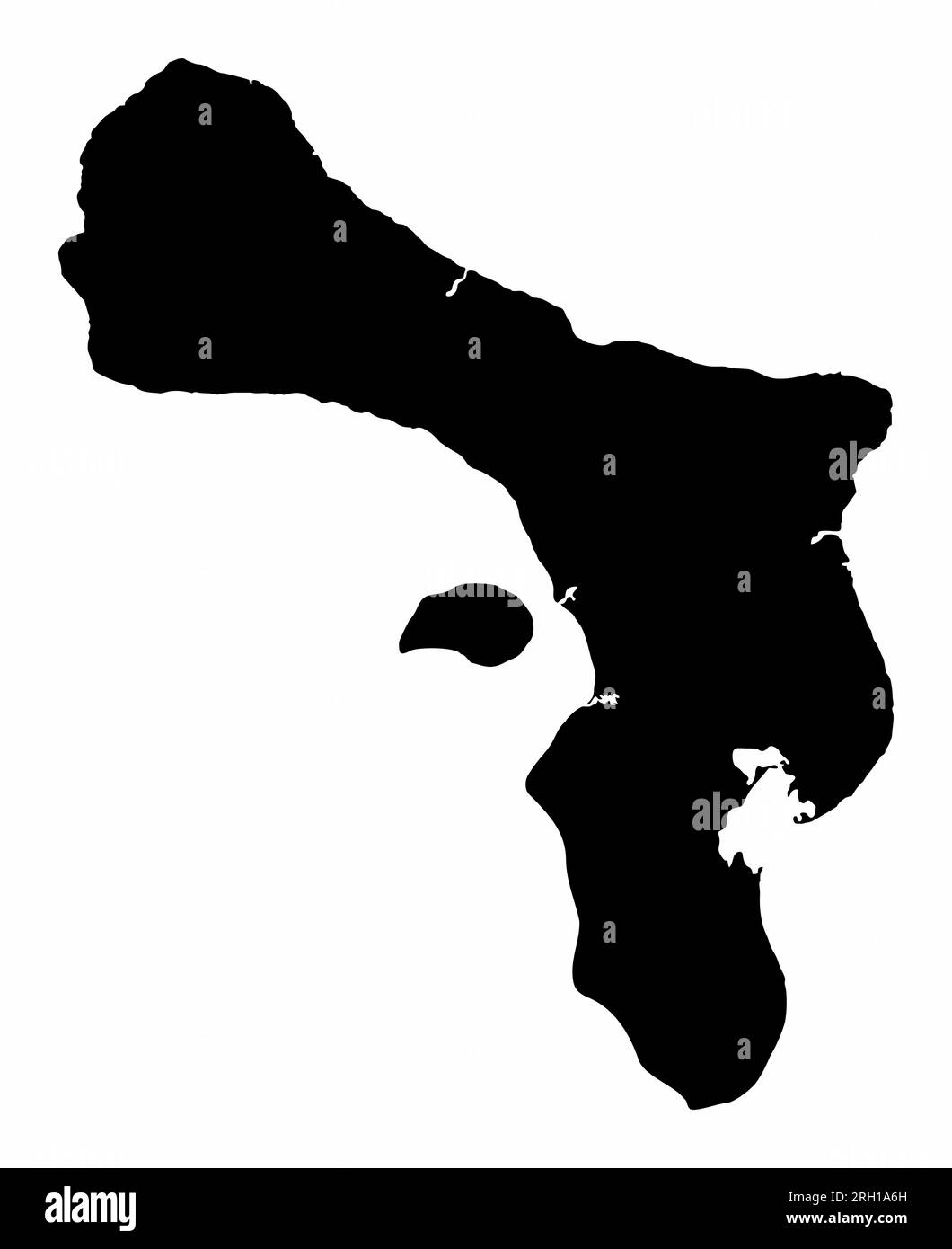 Silhouette de carte Bonaire isolée sur fond blanc Illustration de Vecteur