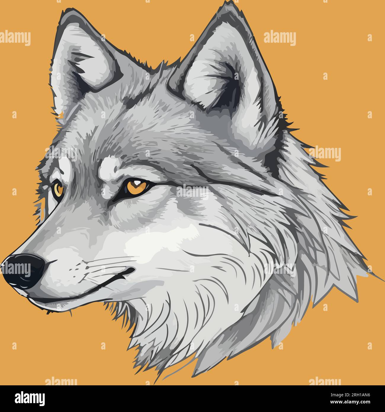 Un vecteur d'esquisse Fox face sur un fond coloré Illustration de Vecteur