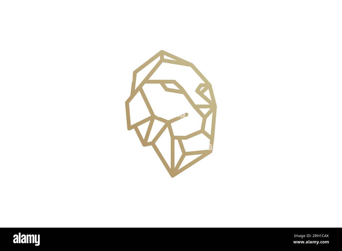 Logo Lion Stone. le lion d'art de ligne moderne ressemble à une pierre. illustration vectorielle Illustration de Vecteur
