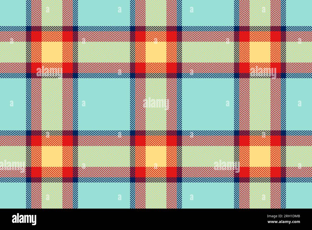 Tissu vecteur de texture de motif Seamless Check avec un textile à carreaux de fond tartan dans les couleurs sarcelle et rouge. Illustration de Vecteur