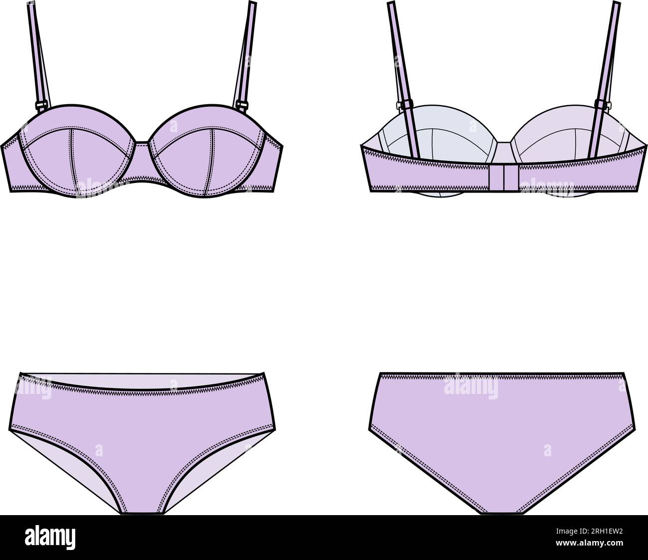 Lingerie pour femme. Soutien-gorge et culotte. Illustration de Vecteur
