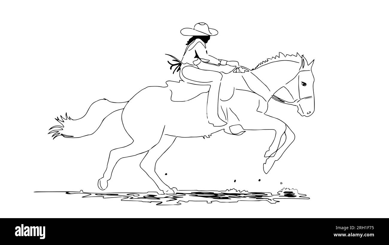 COW-BOY CAVALIER CHEVAL fusil épaule tirant revolver ancien alu quiralu
