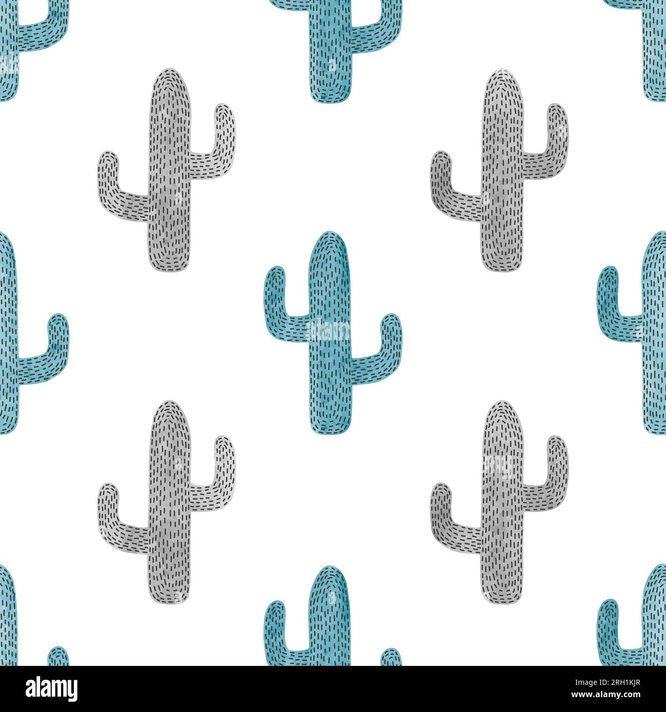 Motif de cactus vectoriel sans couture. Illustration de Vecteur