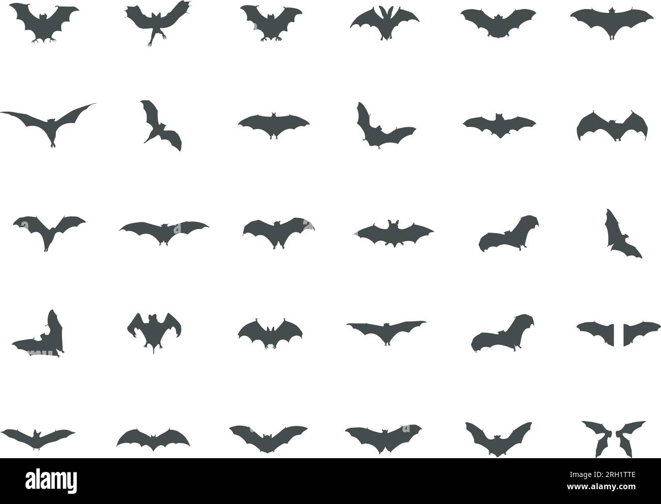 Silhouettes de chauve-souris, icône de chauves-souris, silhouettes de chauves-souris Halloween, chauves-souris SVG, silhouette effrayante, vecteur bat, Bats Illustration de Vecteur