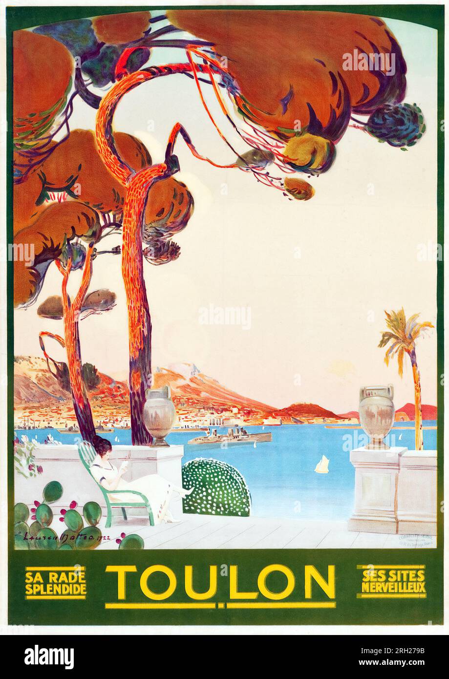 Toulon, France affiche de voyage (1922) artiste Laurent Matteo Banque D'Images