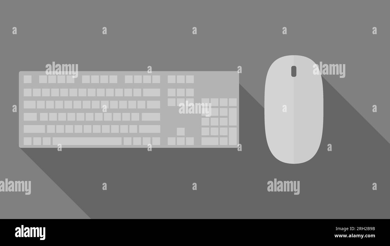 Une souris d'ordinateur et une souris sont représentées dans un style plat. Illustration de Vecteur