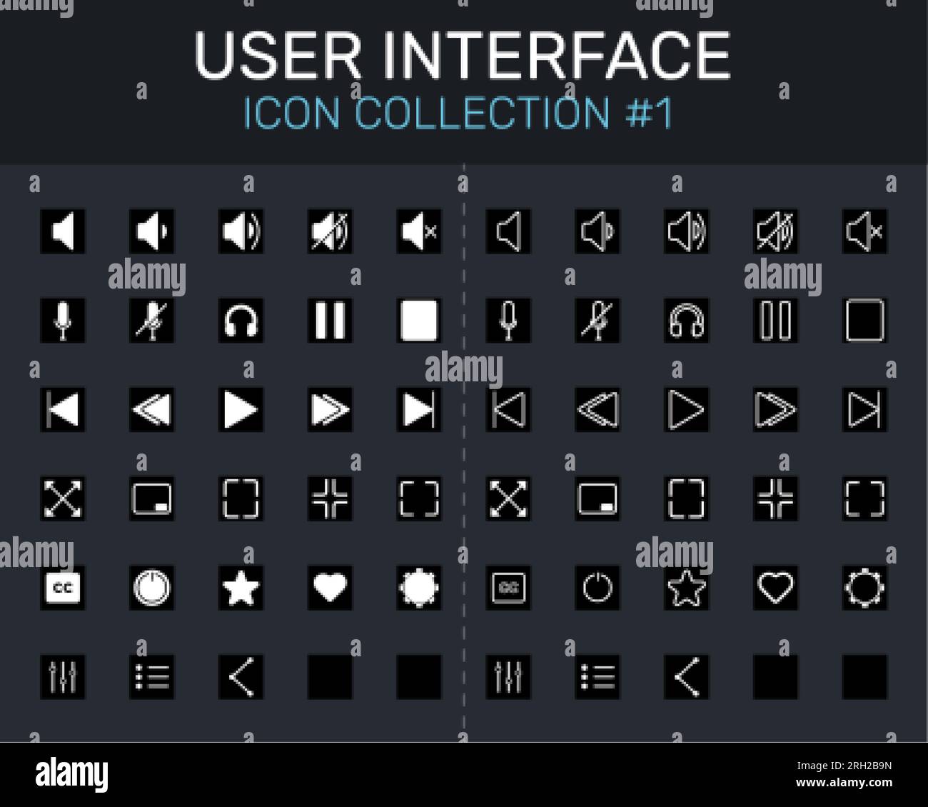 Ensemble d'icônes de collection d'icônes de l'interface utilisateur pour l'illustration vectorielle EPS mobile et web. Illustration de Vecteur