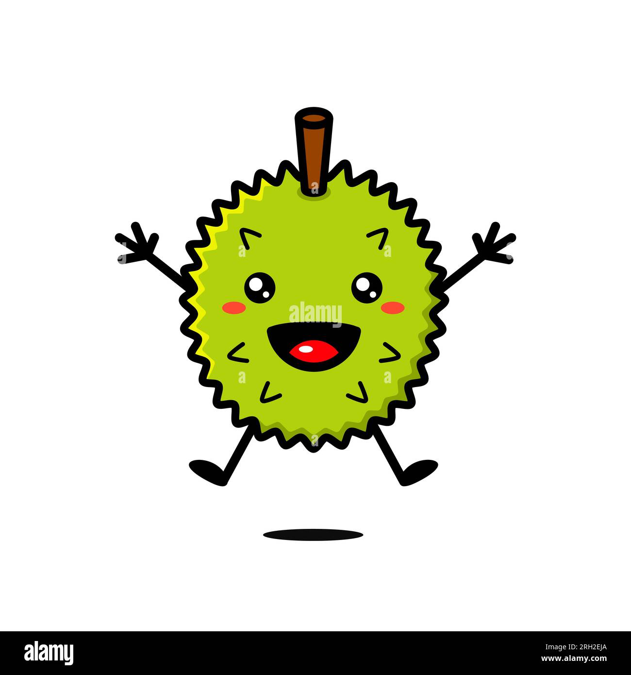 Mignon Durian fruit Cartoon Character vecteur Premium Illustration de Vecteur