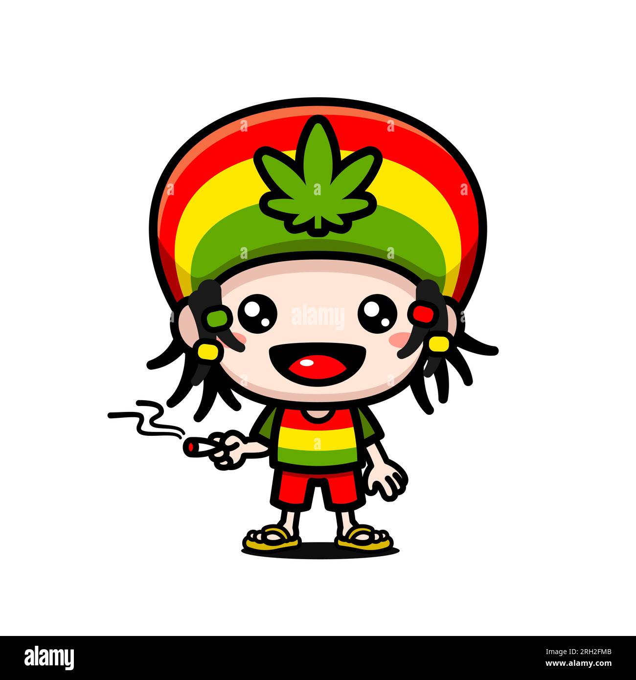 Mignon caractère rastafarien vecteur Premium Illustration de Vecteur