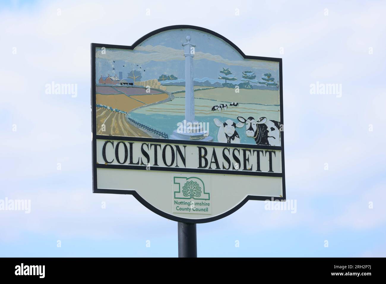 Colston Bassett village signe Nottinghamshire Banque D'Images