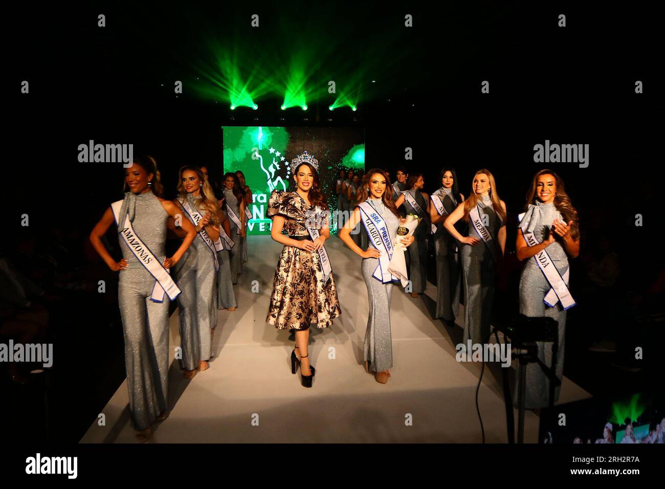 Valence, Carabobo, Venezuela. 12 août 2023. 12 août 2023. Présentation presse du concours de beauté Mme Universo Veneuela. Fabriqué dans les installations de l'hôtel Hesperia à Valence. Photo : Juan Carlos Hernandez (image de crédit : © Juan Carlos Hernandez/ZUMA Press Wire) USAGE ÉDITORIAL SEULEMENT! Non destiné à UN USAGE commercial ! Banque D'Images