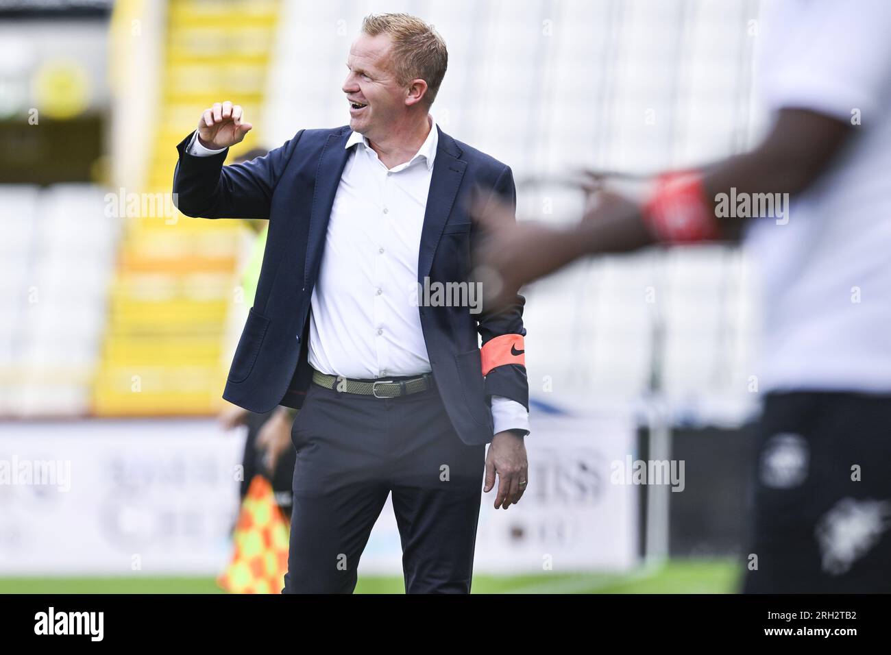 Bruges, Belgique. 13 août 2023. L'entraîneur-chef de Genk, Wouter Vrancken, photographié lors d'un match de football entre le cercle Brugge et le KRC Genk, dimanche 13 août 2023 à Brugge, le jour 3/30 de la première division de la Jupiler Pro League 2023-2024 du championnat belge. BELGA PHOTO TOM GOYVAERTS crédit : Belga News Agency/Alamy Live News Banque D'Images