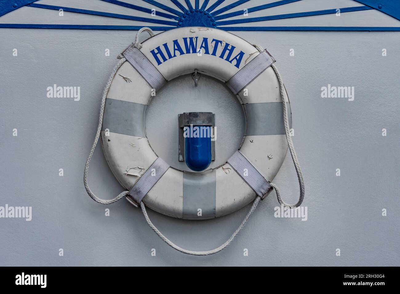 La bouée Hiawathas Life Ring, Williamsport Pennsylvania USA Banque D'Images