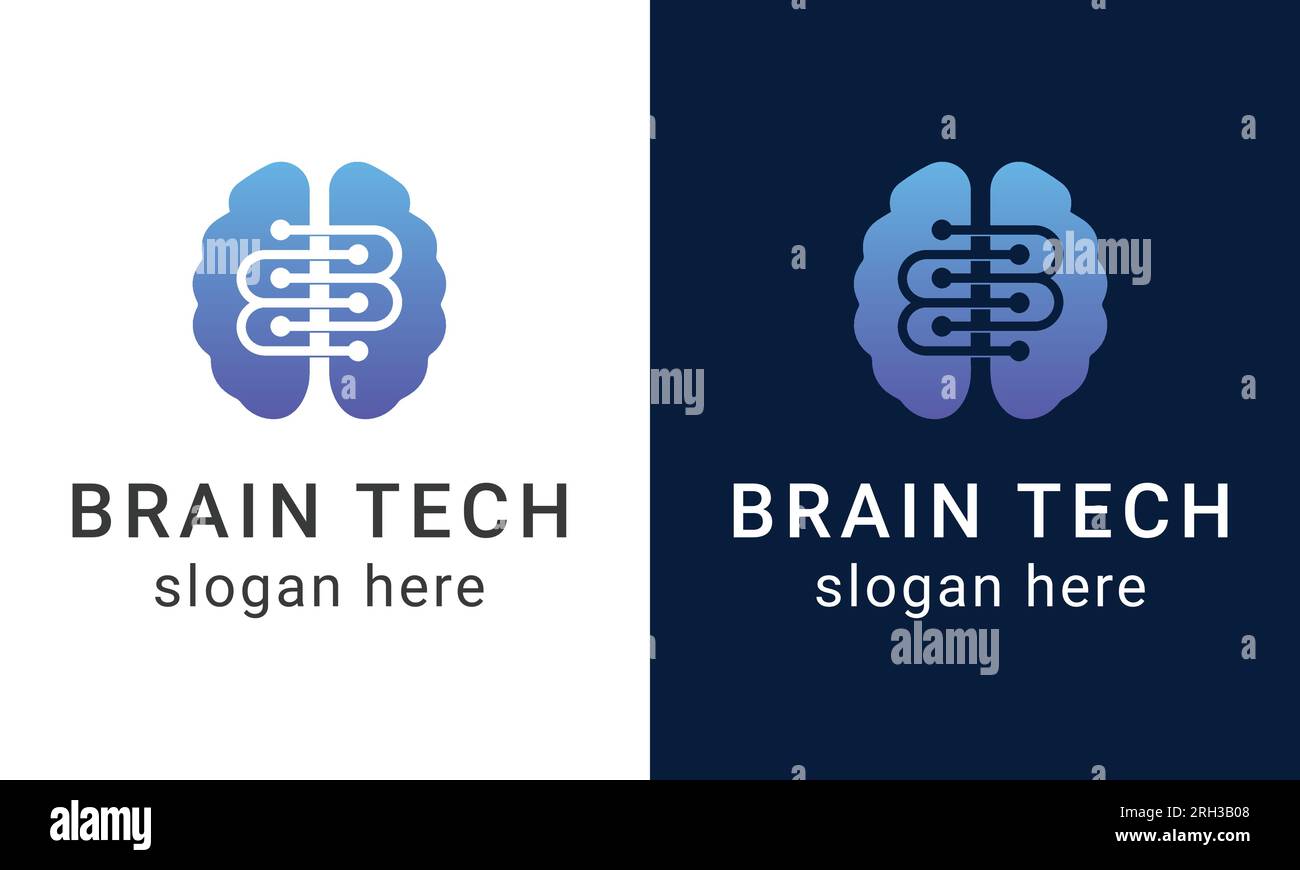 Brain Tech logo Design Logotype Smart Tech Illustration de Vecteur