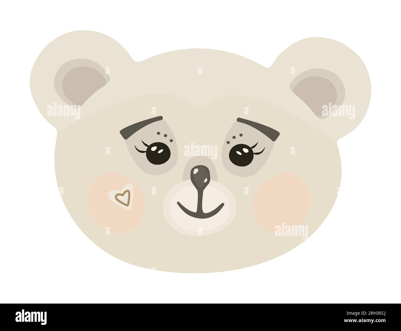 Museau mignon d'ours blanc, illustration de dessin animé Illustration de Vecteur