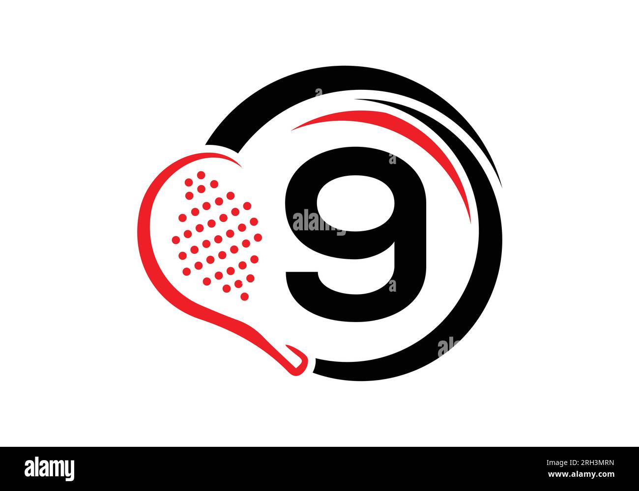 Lettre 9 modèle de vecteur de conception de logo de raquette Padel. Symbole Club de tennis de table de plage. entreprise et identité de l'entreprise Illustration de Vecteur