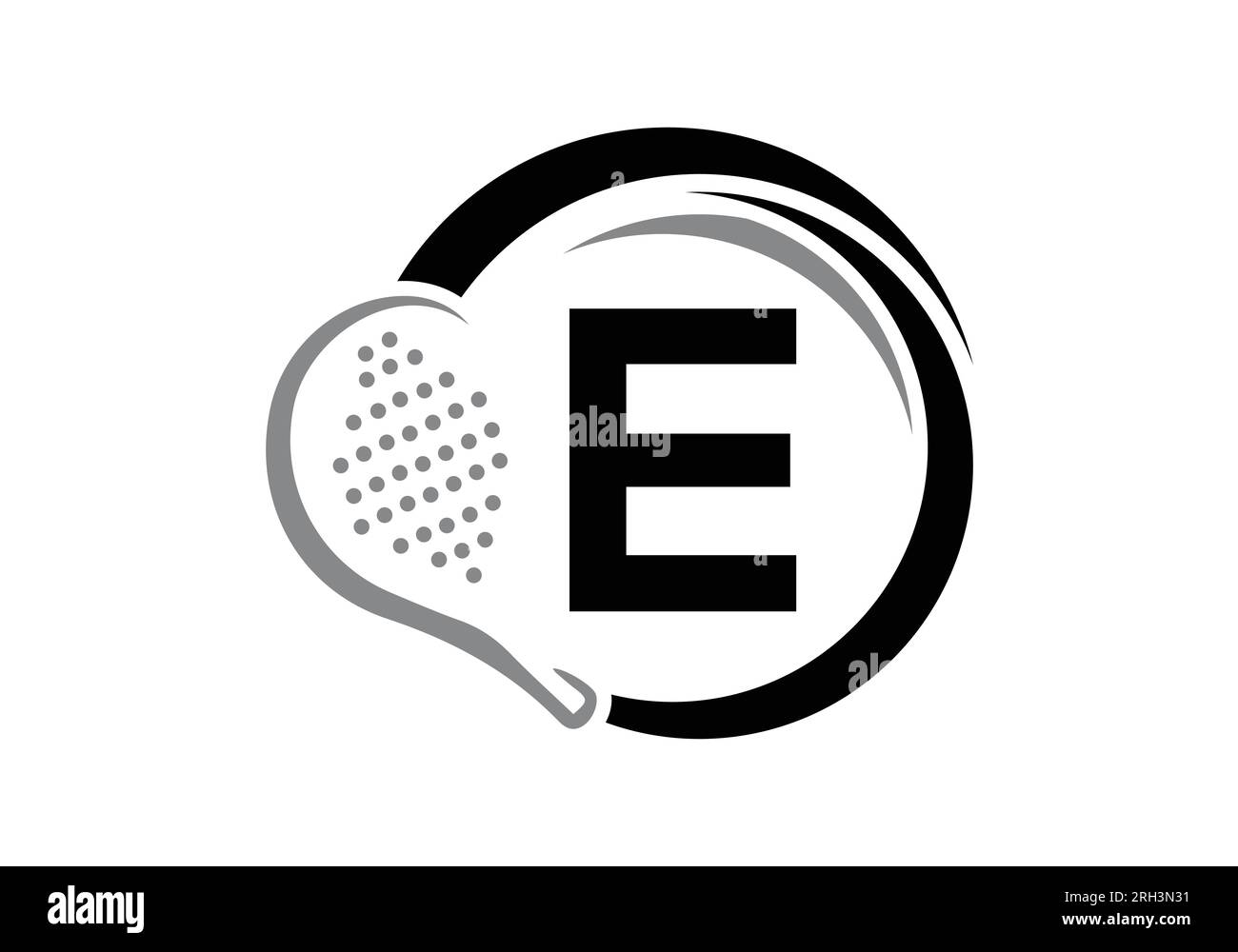 Modèle de vecteur de conception de logo de raquette de lettre E Padel. Symbole Club de tennis de table de plage. entreprise et identité de l'entreprise Illustration de Vecteur