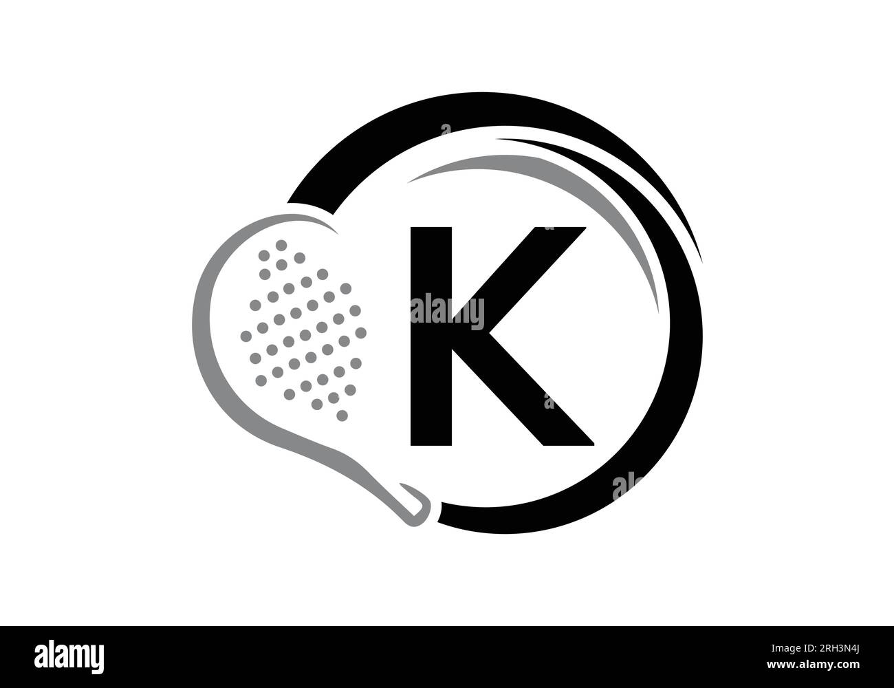 Modèle de vecteur de conception de logo de raquette de lettre K Padel. Symbole Club de tennis de table de plage. entreprise et identité de l'entreprise Illustration de Vecteur