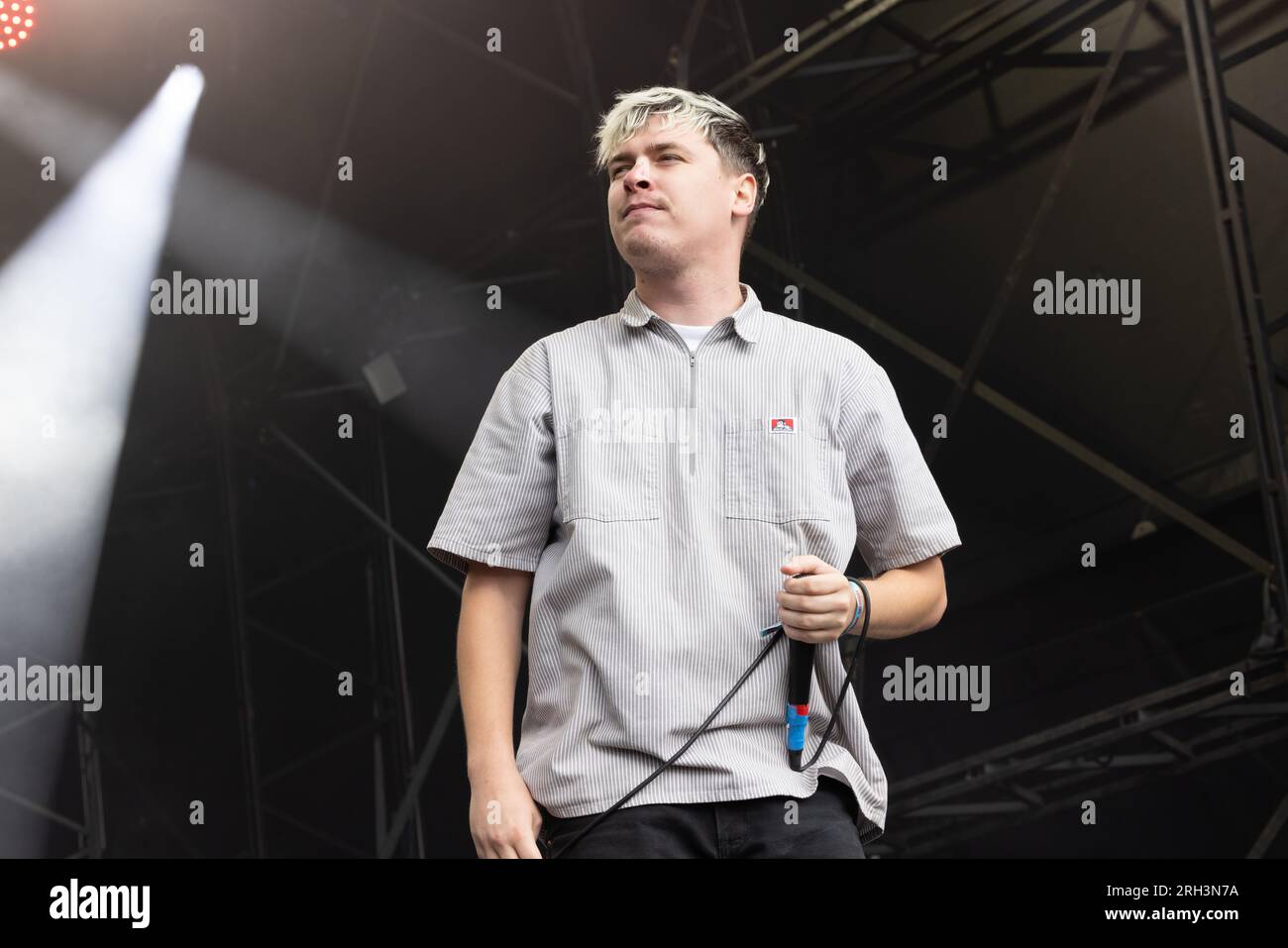 Le groupe de punk hardcore Knocked Loose, basé dans le Kentucky, joue au Bloodsotck Open Air Festival, en août 2023. Photo : John Lambeth/Alamy Banque D'Images