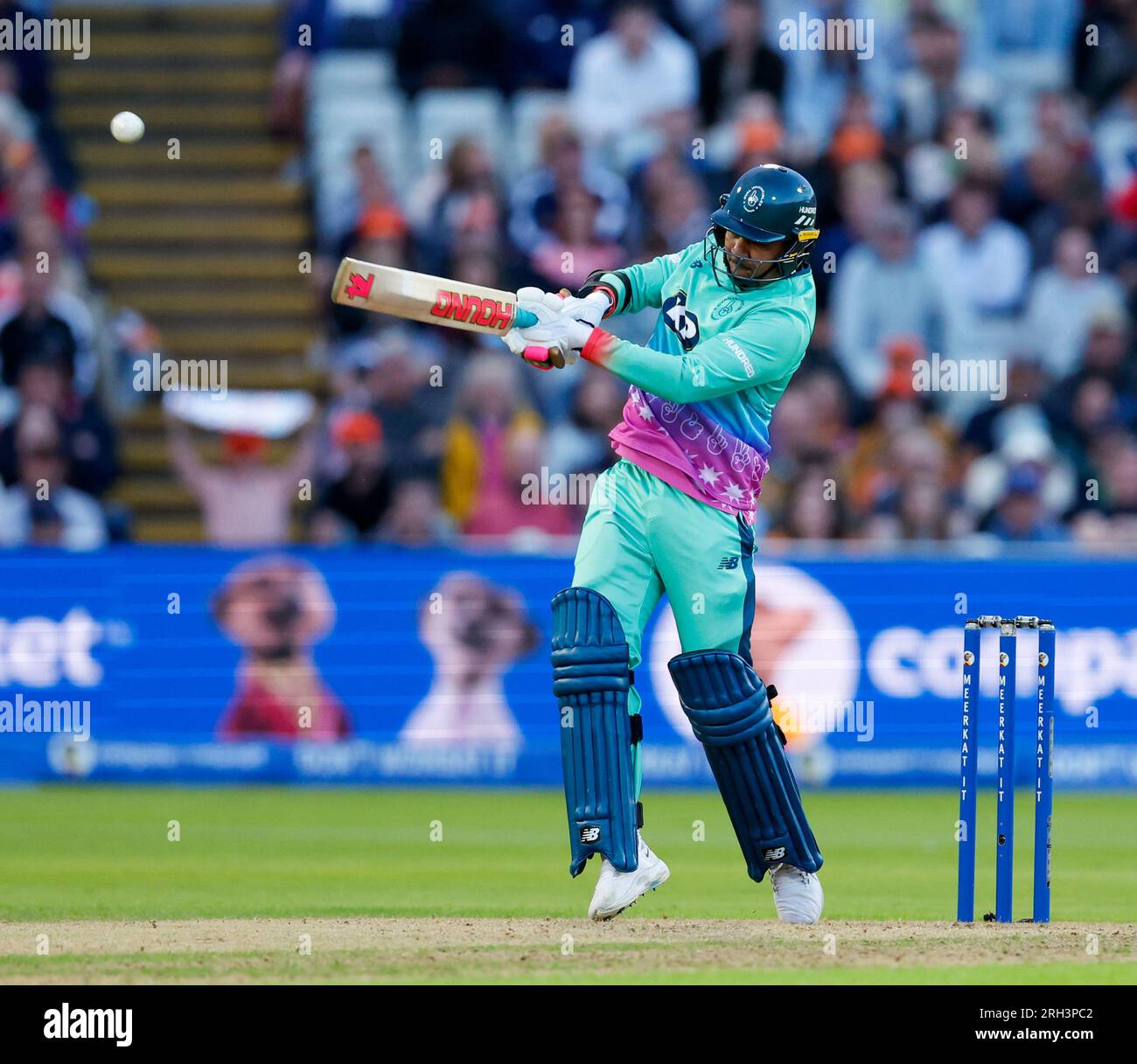 Edgbaston, Birmingham, Royaume-Uni. 13 août 2023. The Hundred Mens Cricket, Birmingham Phoenix versus Oval invincibles ; Ross Whiteley de Oval invincibles crédit : action plus Sports/Alamy Live News Banque D'Images