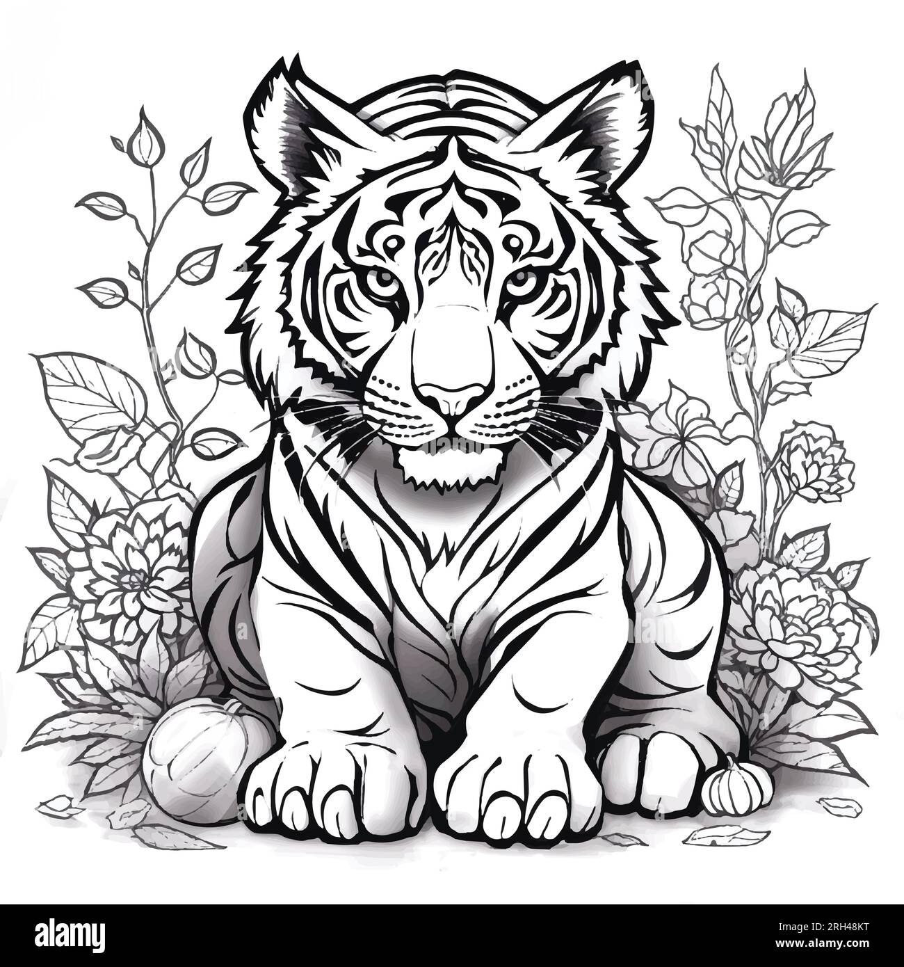 Illustration vectorielle graphique Tiger Art Illustration de Vecteur