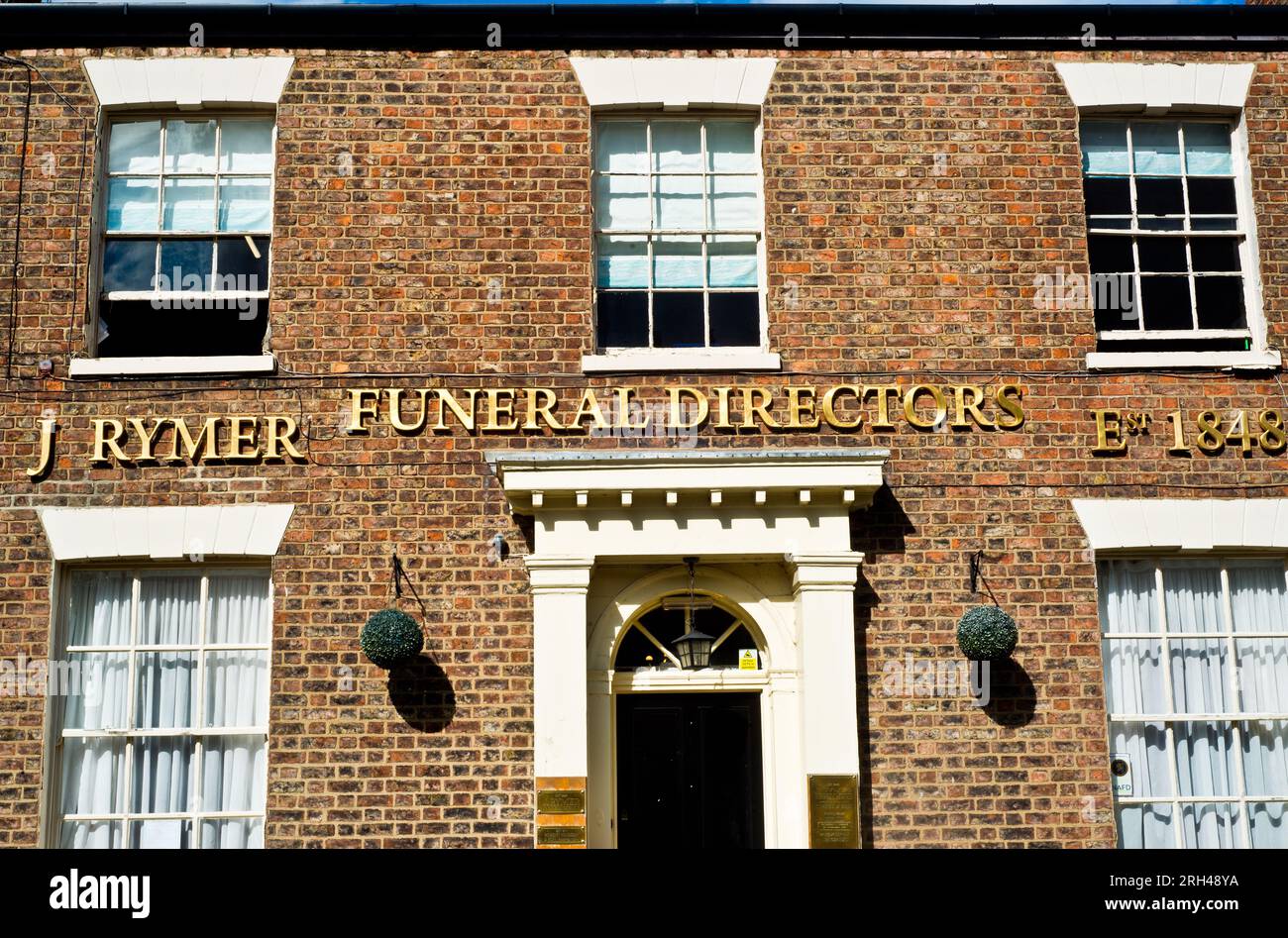 J Rymer Funeral Directors, York, Yorkshire, Angleterre Banque D'Images