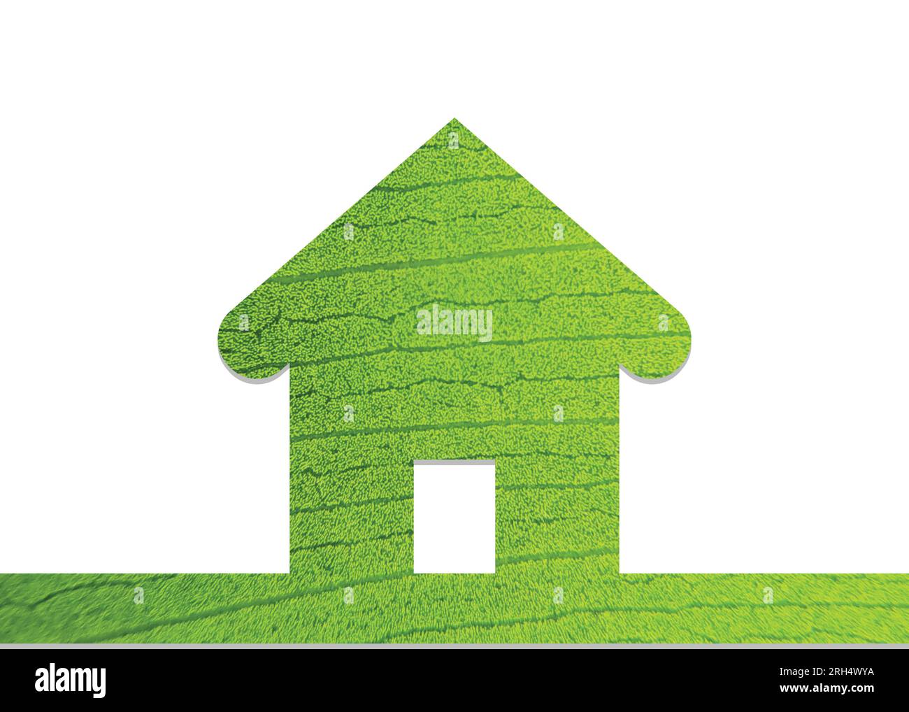 Icône de maison faite à partir de feuille sur fond blanc. Concept de Maison verte. Illustration vectorielle fond de jour d'environnement de maison vert. Illustration de Vecteur