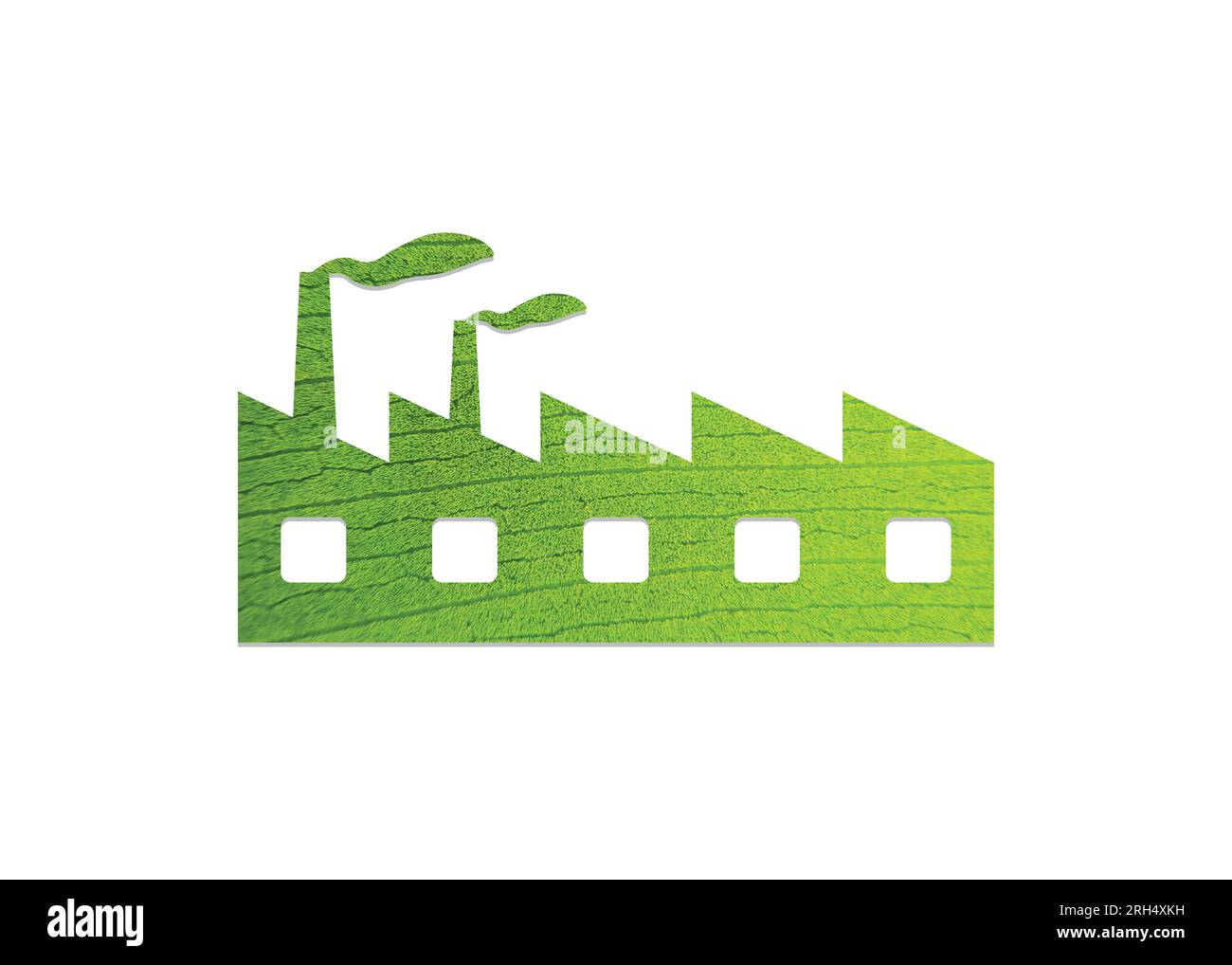 Concept écologique de l'industrie verte. Illustration vectorielle de l'icône verte d'usine isolée sur fond blanc. Forme de feuille verte de Eco Factory. Écologie Illustration de Vecteur
