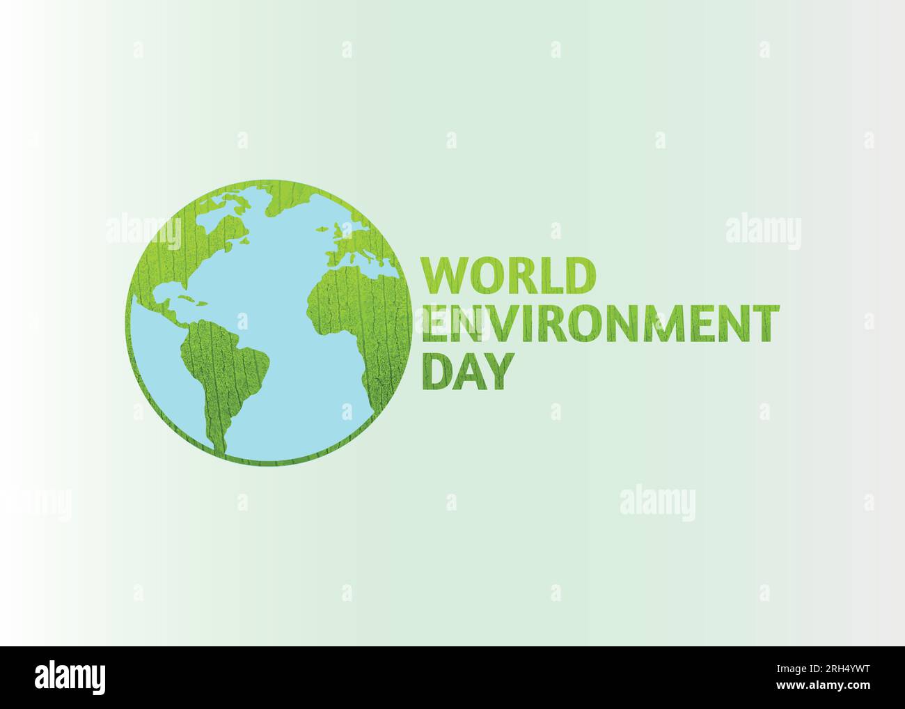Conception du concept de la Journée mondiale de l'environnement. Bonne journée de l'environnement, 05 juin. Carte du monde avec illustration vectorielle de fond de texte vert jour de l'environnement. Illustration de Vecteur