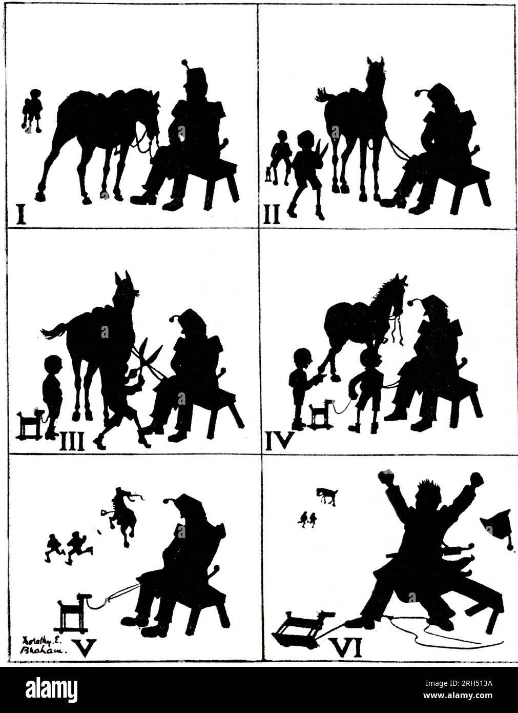 Dorothy E. Braham (1890-1934) - bande dessinée Silhouette sans titre vers 1911 Banque D'Images