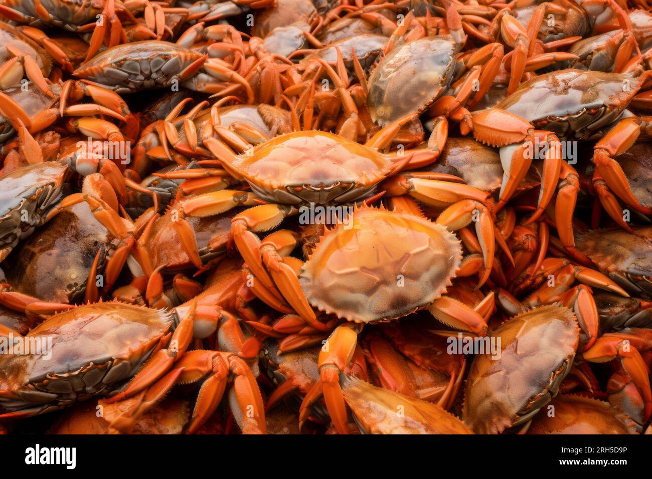 Vue détaillée captivante d'un crabe de mer, mettant en valeur sa beauté naturelle et ses textures. Banque D'Images