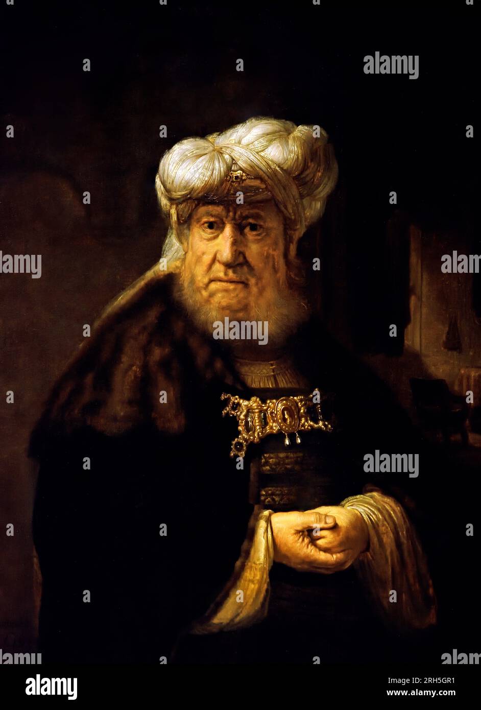 Homme en costume oriental (peut-être le patriarche Dan de l'ancien Testament), 164(1 atelier de Rembrandt van Rijn (peut-être Ferdinand bol) Rembrandt Harmensz (Harmenszoon) van Rijn 1606–1669 17e siècle pays-Bas Hollande néerlandaise, Banque D'Images