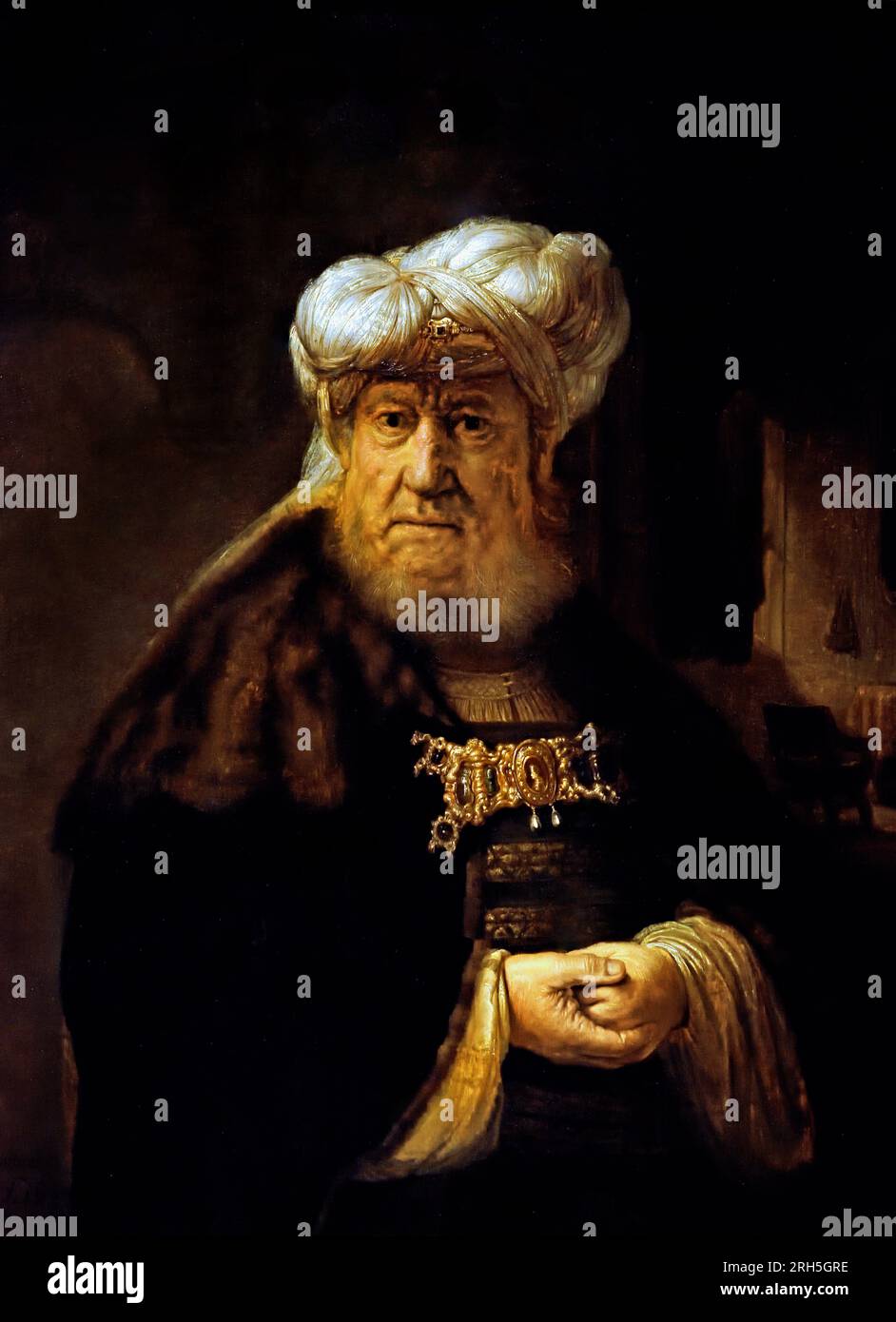 Homme en costume oriental (peut-être le patriarche Dan de l'ancien Testament), 164(1 atelier de Rembrandt van Rijn (peut-être Ferdinand bol) Rembrandt Harmensz (Harmenszoon) van Rijn 1606–1669 17e siècle pays-Bas Hollande néerlandaise, Banque D'Images