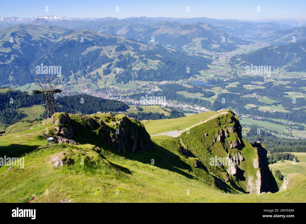 Kitzbuhel, Autriche,vue panoramique de la corne de Kitzbuheler. Banque D'Images