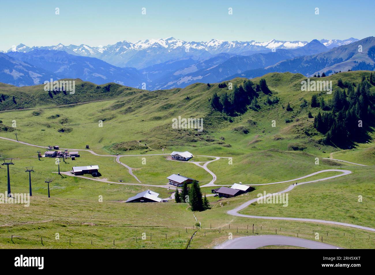 Kitzbuhel, Autriche. Vue panoramique de la corne de Kitzbuheler. Banque D'Images