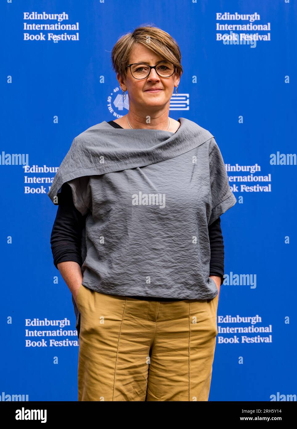 Édimbourg, Écosse, Royaume-Uni, 14 août 2023. Festival international du livre d'Édimbourg : chanteuse et musicienne Karine Polwart au festival du livre aujourd'hui. Crédit : Sally Anderson/Alamy Live News Banque D'Images