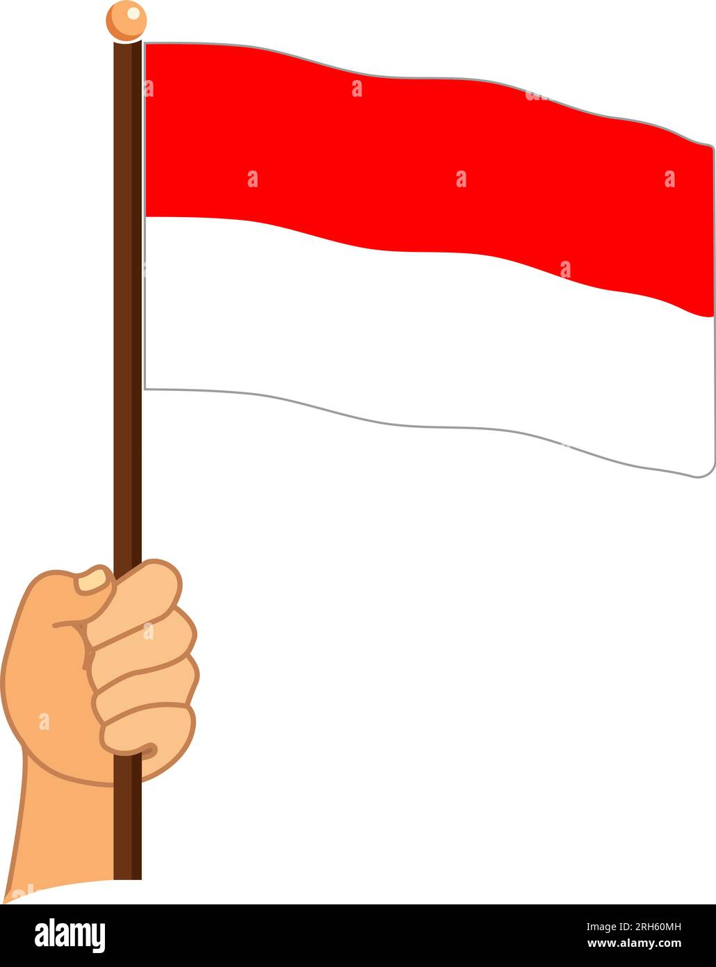 Main tenant un drapeau national de l'Indonésie. illustration vectorielle Illustration de Vecteur