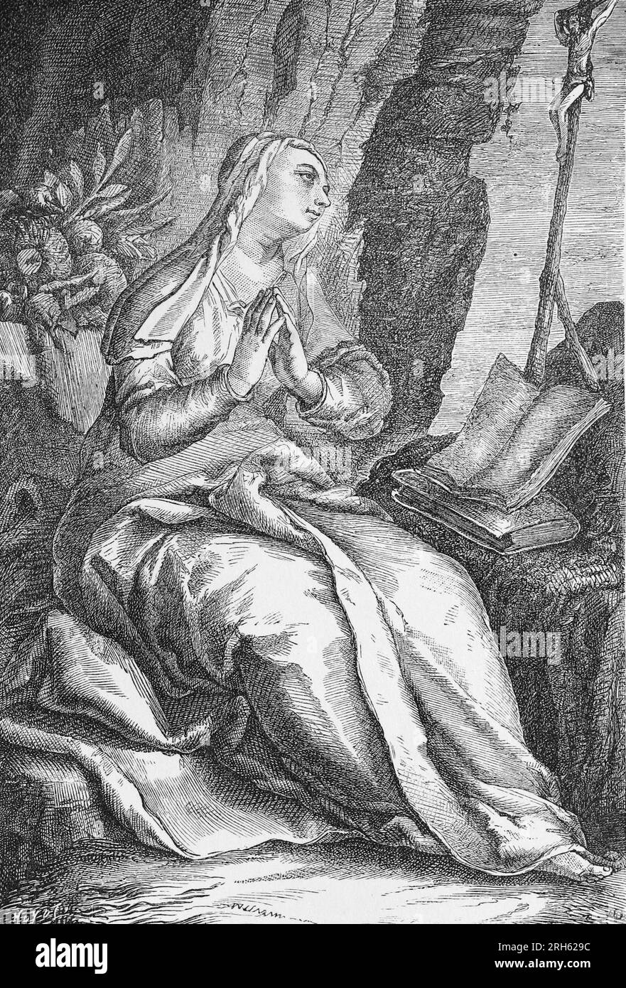 Sainte Marcella. Gravure de vies des Saints par Sabin Baring-Gould. Banque D'Images