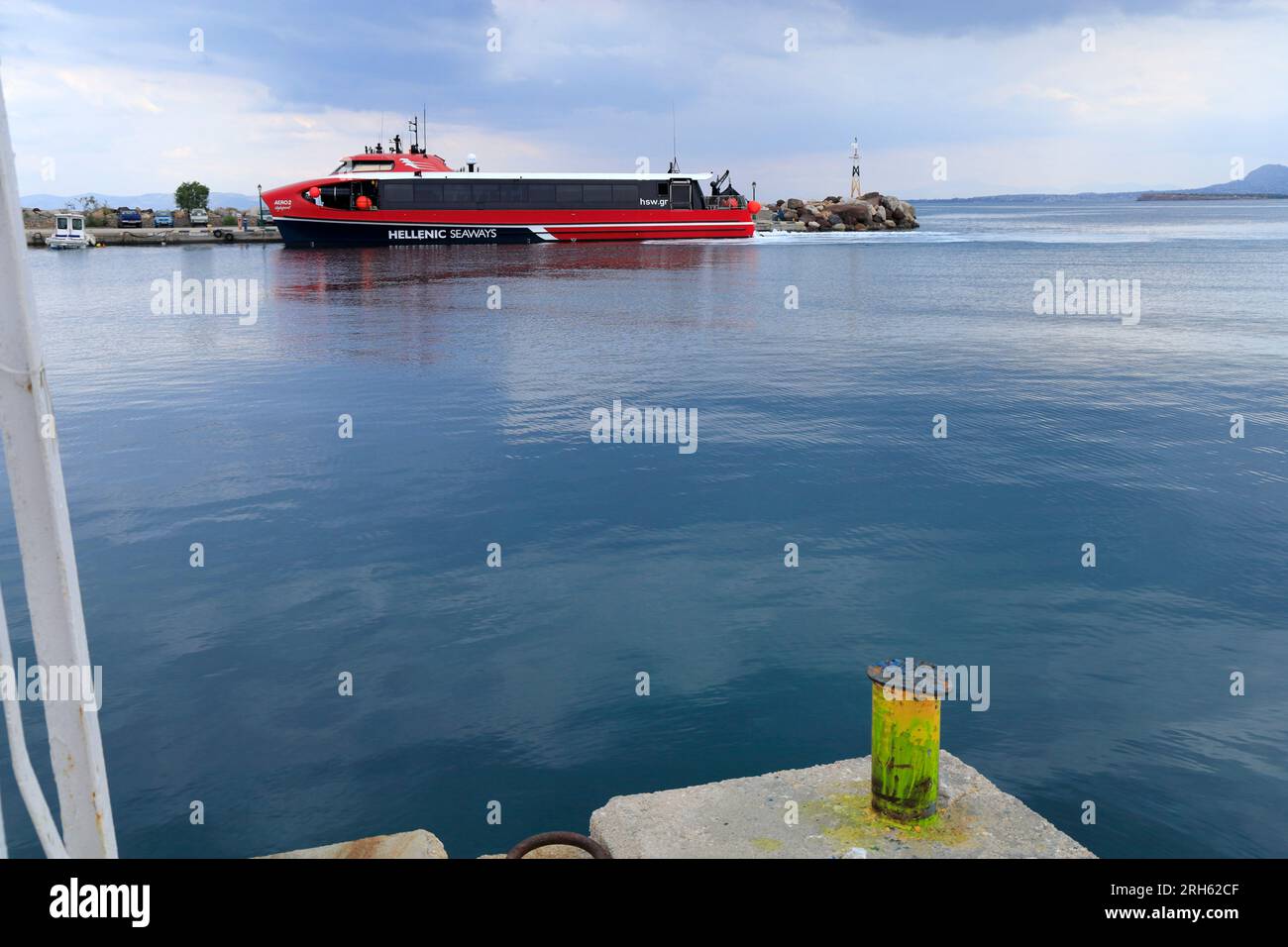 Hellenic Seaways Aero 2, Megaloxori, Agistri, Iles Saroniques, Grèce. Banque D'Images
