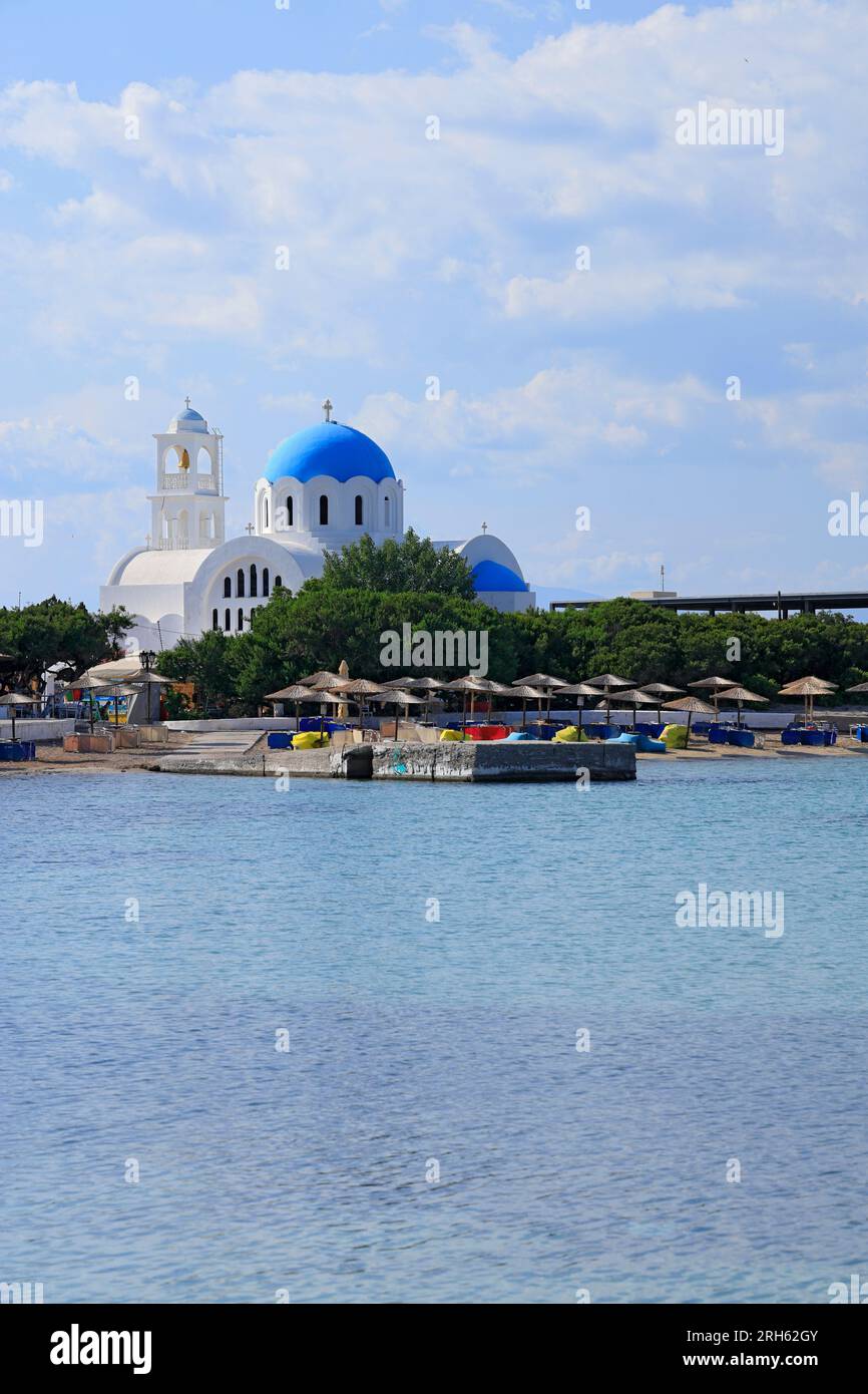 Eglise d'Agioi Anargyeri, Skala, Agistri, Iles Saroniques, Grèce. Banque D'Images