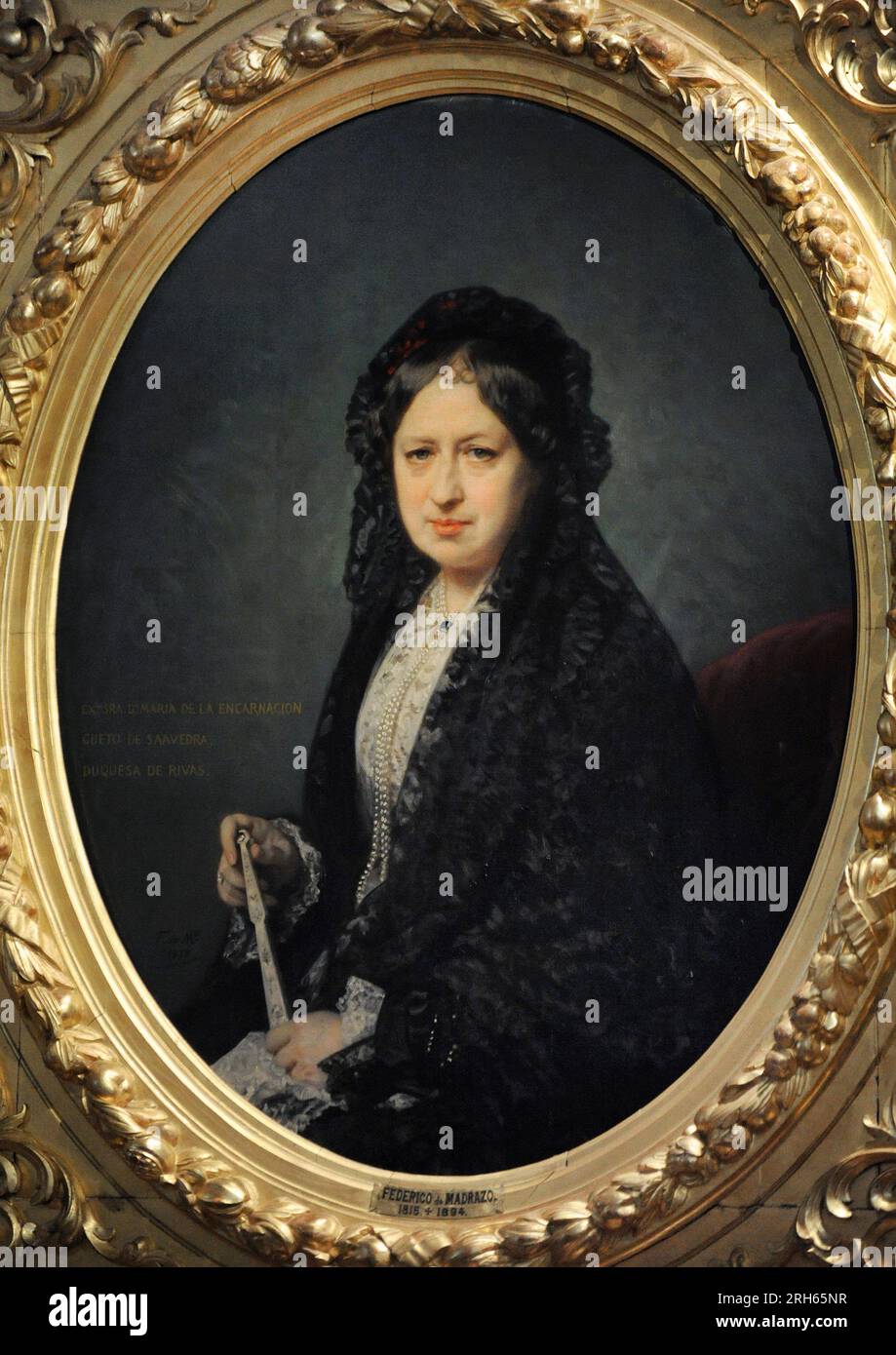 Federico de Madrazo y Kuntz (1815-1894) Peintre espagnol. Maria Encarnacion Cueto de Saavedra, duchesse de Rivas. Huile sur toile, 1878. Musée du romantisme. Madrid, Espagne. Banque D'Images