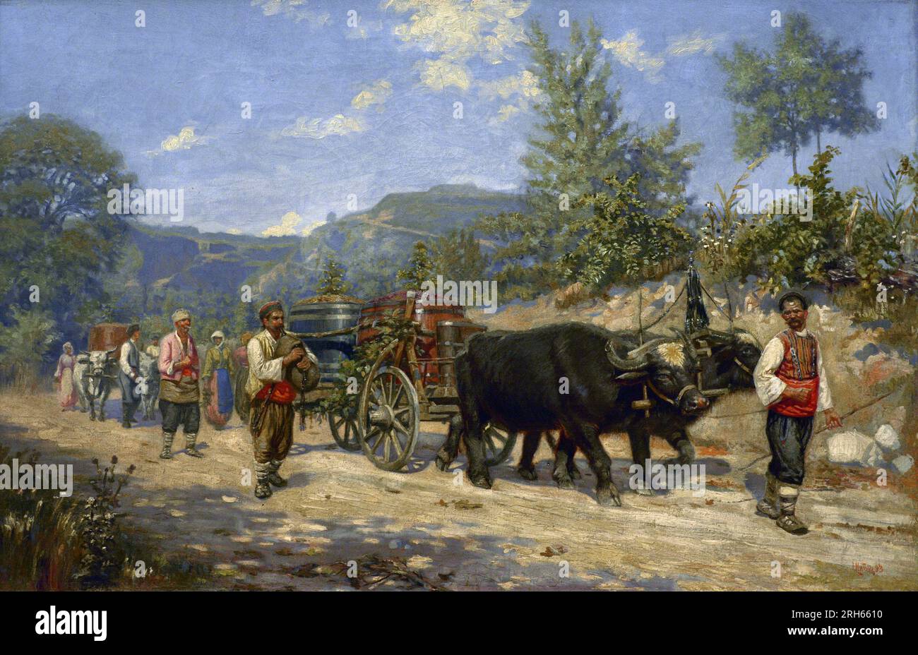 Anton Mitov (1862-1930) Peintre bulgare. Retour de la récolte du raisin, 1893. Galerie d'art nationale. Sofia, Bulgarie. Banque D'Images