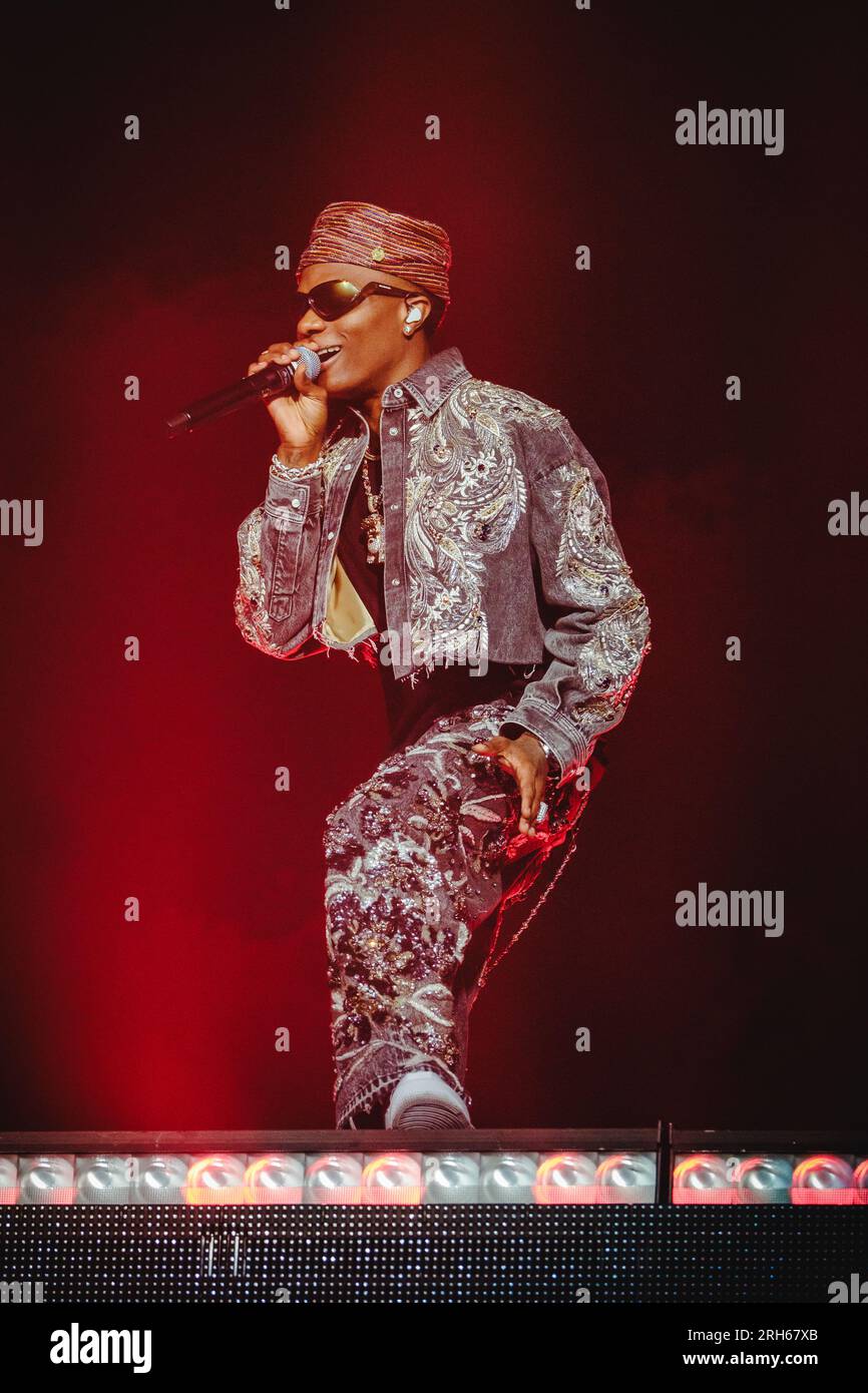 Gothenburg, Suède. 10th, août 2023. Le chanteur et auteur-compositeur nigérian Wizkid donne un concert live lors du festival de musique suédois Way Out West 2023 à Gothenburg. (Crédit photo : Gonzales photo - Tilman Jentzsch). Banque D'Images