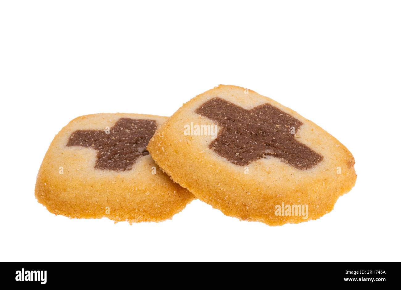 biscuits sablés isolés sur fond blanc Banque D'Images