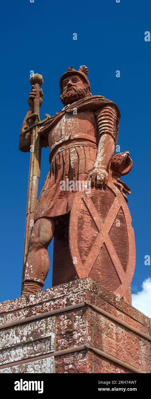 Une vue de jour en été par une journée ensoleillée de la statue de William Wallace près de Melrose dans les Scottish Borders, en Écosse Banque D'Images